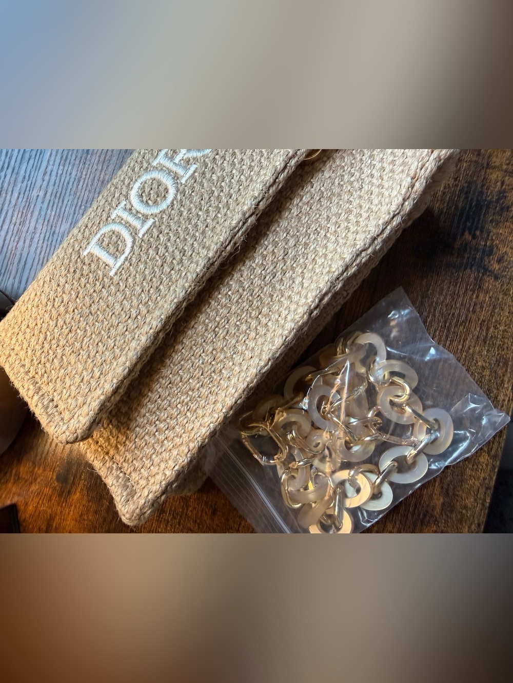 Dior Beige Knitted Logo Pouch - Picture 5 of 5